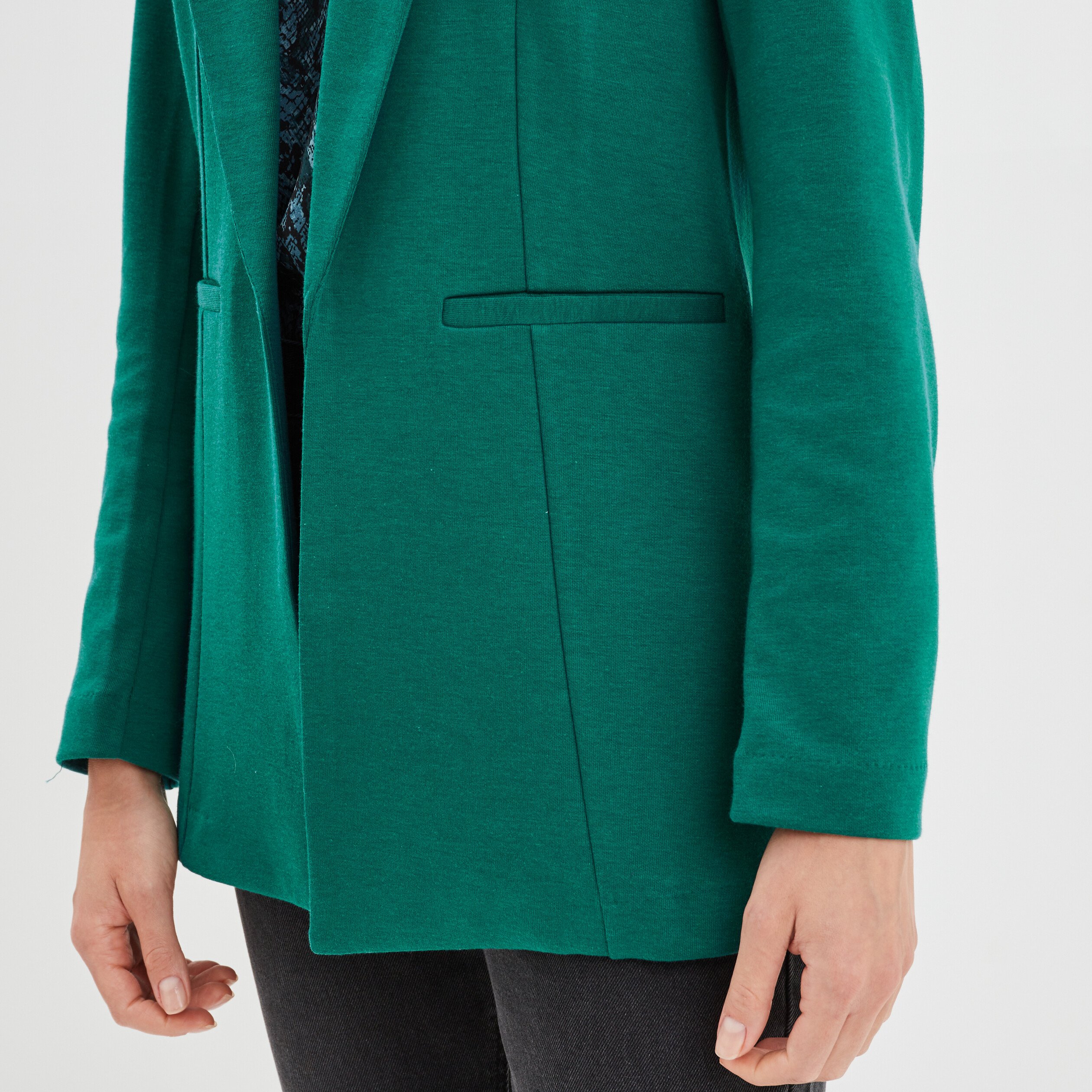 Veste blazer droite vert émeraude femme | La Halle