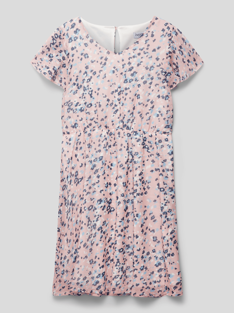 Blusenkleid mit Allover-Muster in hellrosa