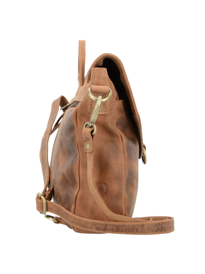 Greenburry Vintage Aktentasche Umhängetasche Rucksack Leder 35 cm in brown günstig kaufen onesize