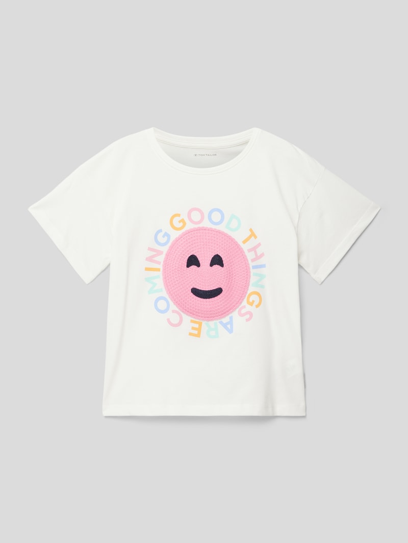T-Shirt mit Motiv-Print in weiß