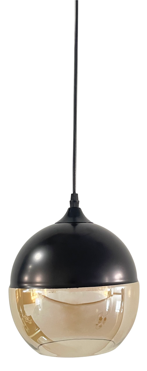 LUXULA LED-Hängelampe in schwarz, kugelförmig, aus Glas, E27-Fassung, IP20, Ø20 cm