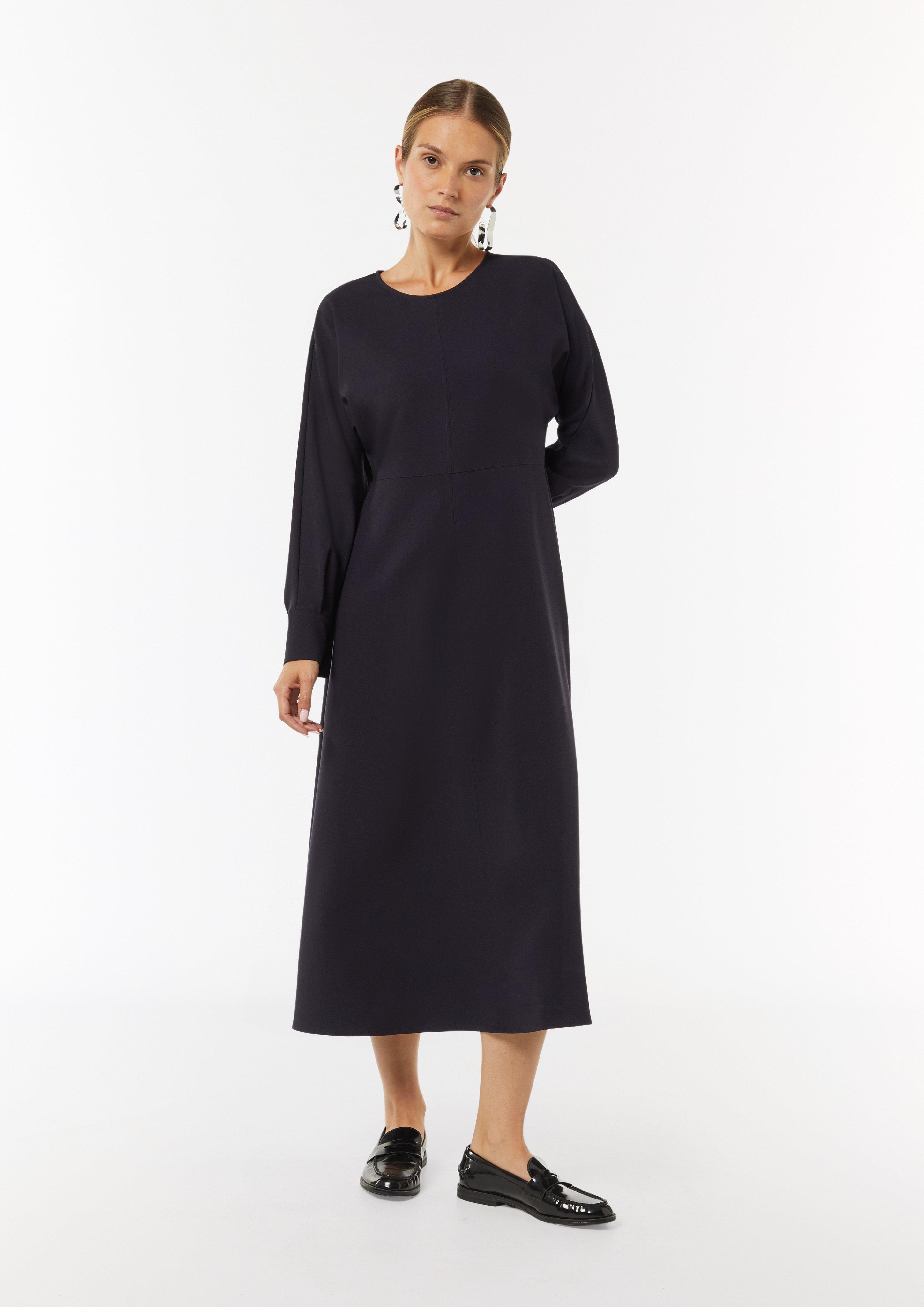 Stilvolles Midi Kleid mit Fledermausärmeln - navy