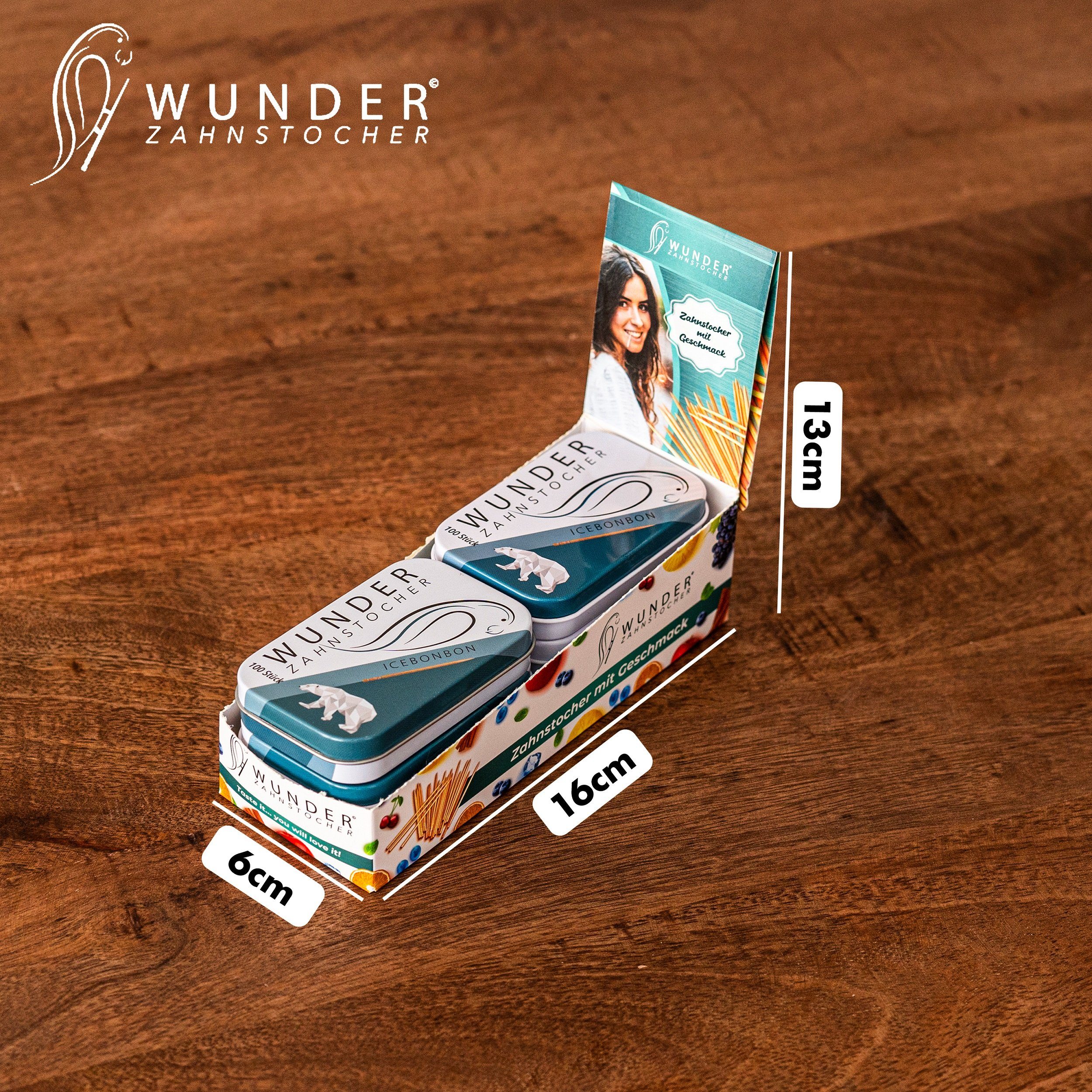 Wunder Zahnstocher Mundpflegecenter Wunder Zahnstocher Display 6er Pack Eisbonbon DS
