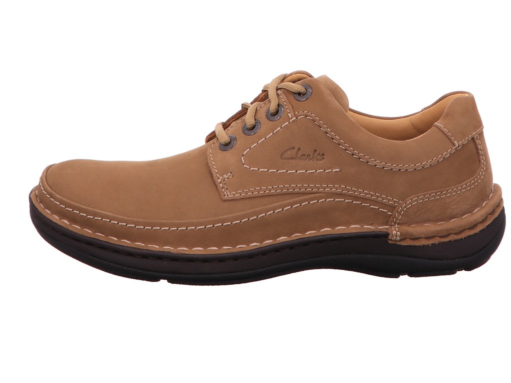 CLARKS Freizeit Schnürer beige Nature Three,Sand Nubuck
