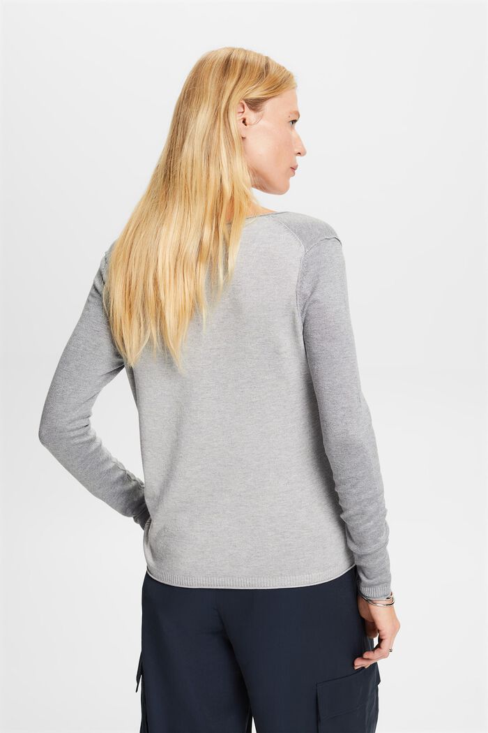 Pullover mit abgerundetem V-Ausschnitt