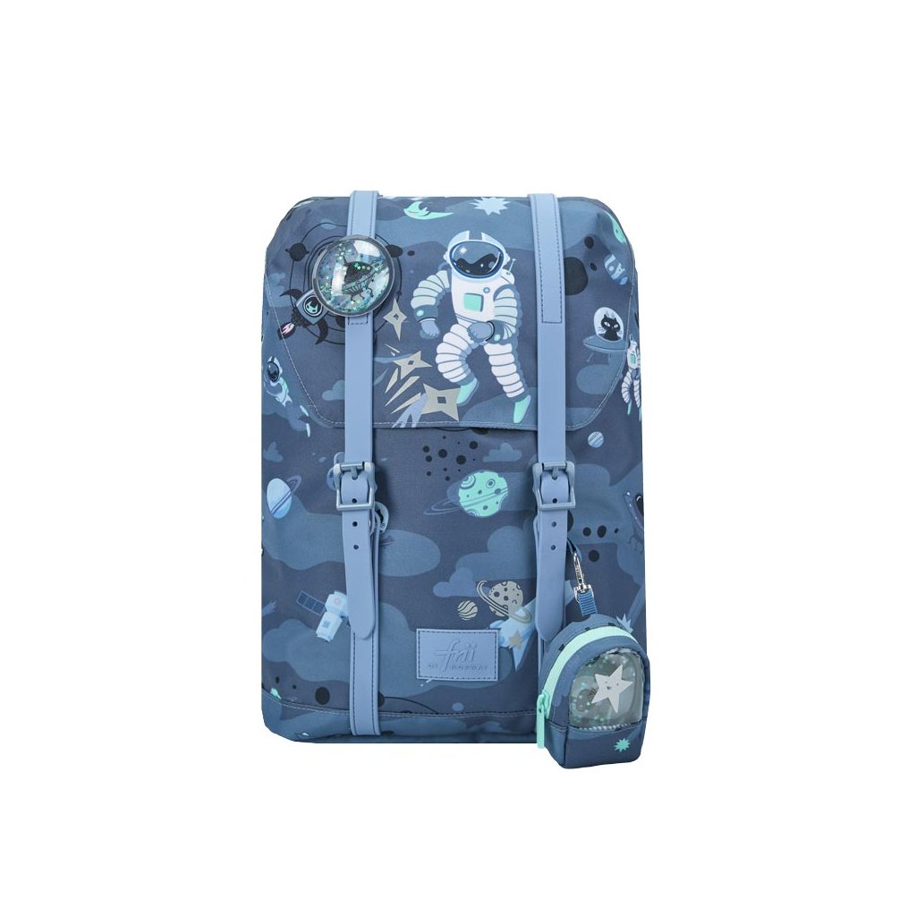 Frii of Norway Ergonomischer Schulrucksack 22L Astronaut Blue Denim