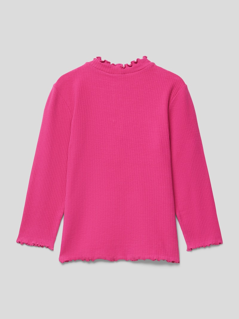 Longsleeve mit Muschelsaum in pink