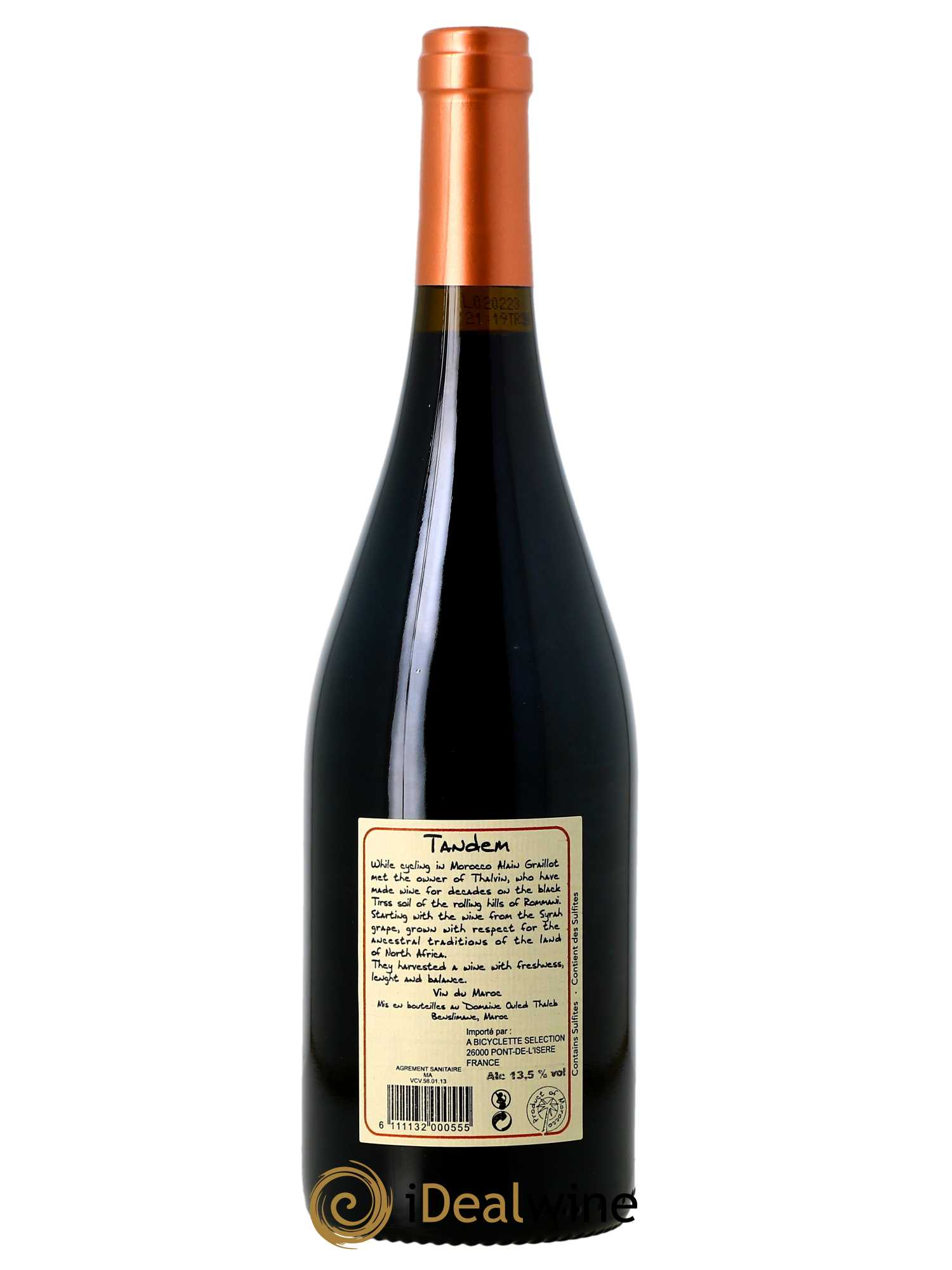 Vin du Maroc Alain Graillot & Jacques Poulain Tandem Ouled Thaleb  2021 - Lot de 1 Bouteille