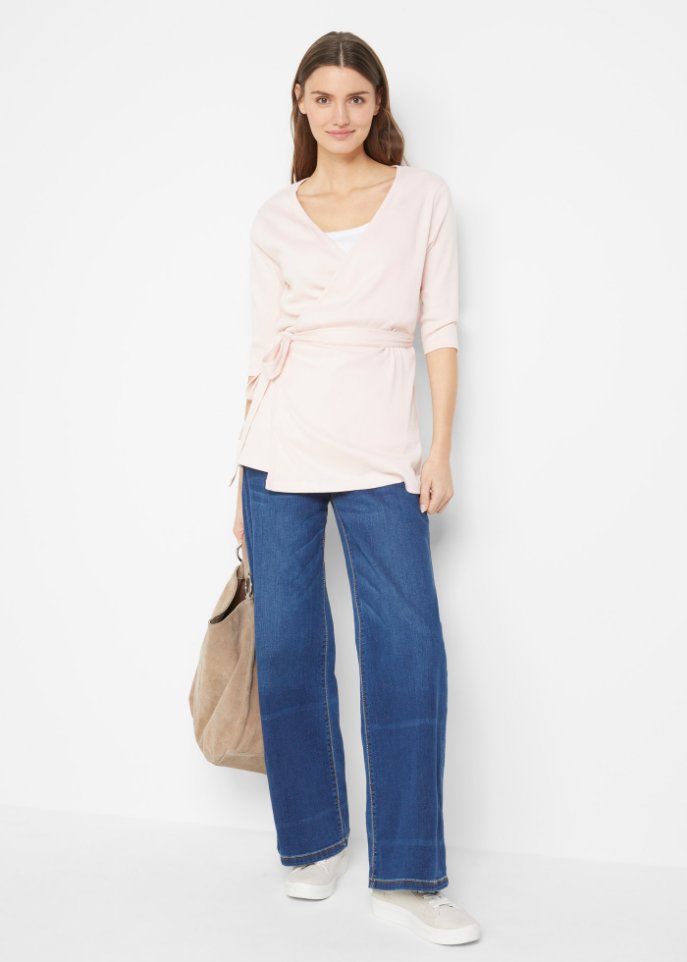 Ripp-Wickelshirtjacke, 1/2 Arm