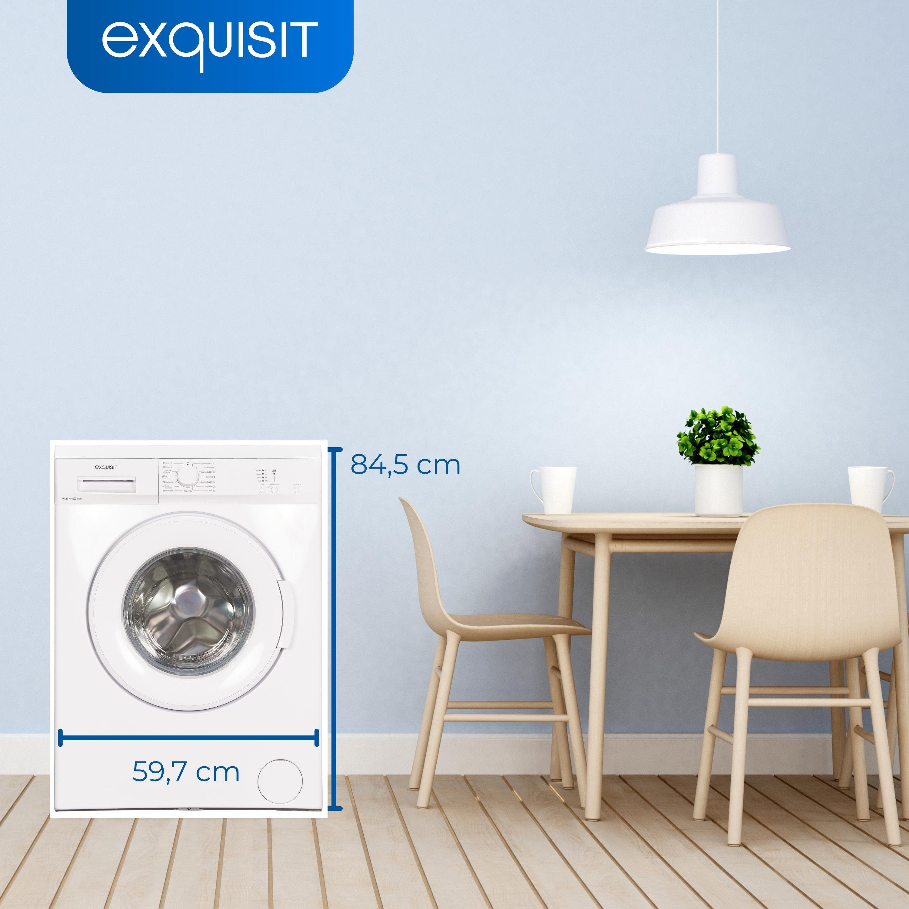 exquisit Waschmaschine WA6010-060D, 6,00 kg, 1000 U/min, Kindersicherung, Startzeitverzögerung