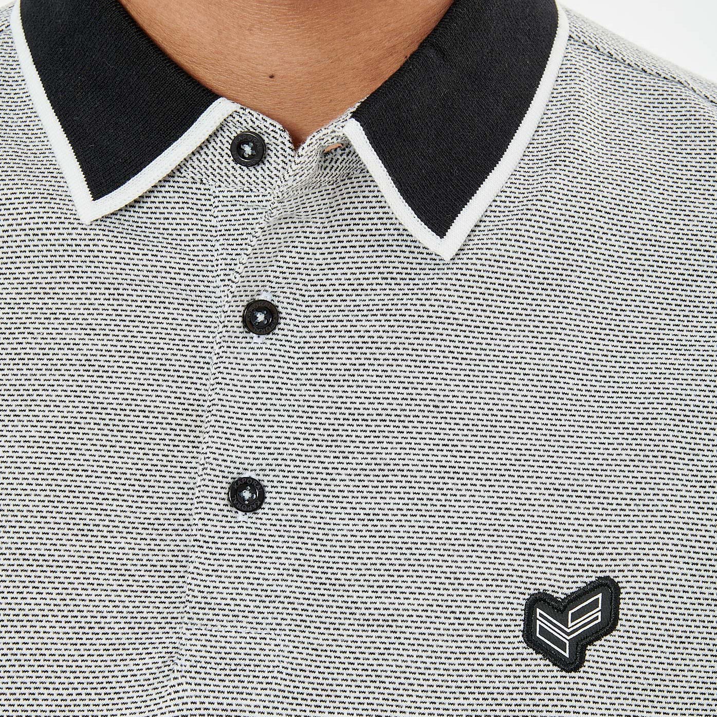 ROMAN  Polo blanc et noir homme