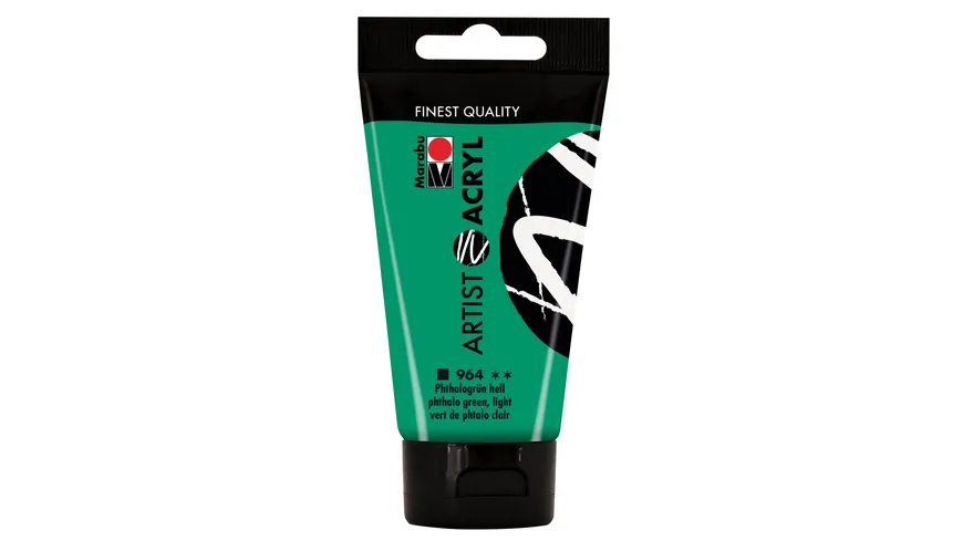 Marabu Artist Acryl, Phthalogrün hell 964, 75 ml 75 ml