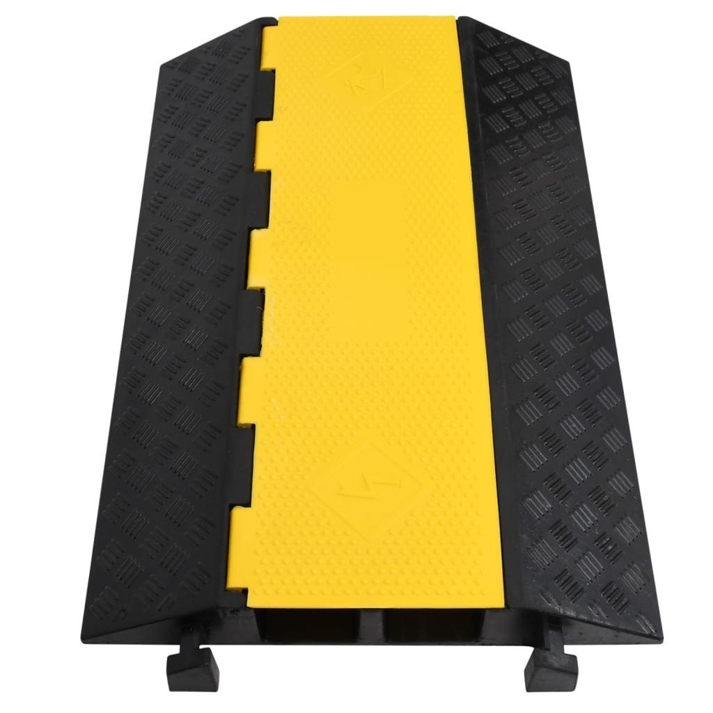 vidaXL Parkschwelle Kabelschutzrampe mit 2 Kanälen 90 cm Gummi