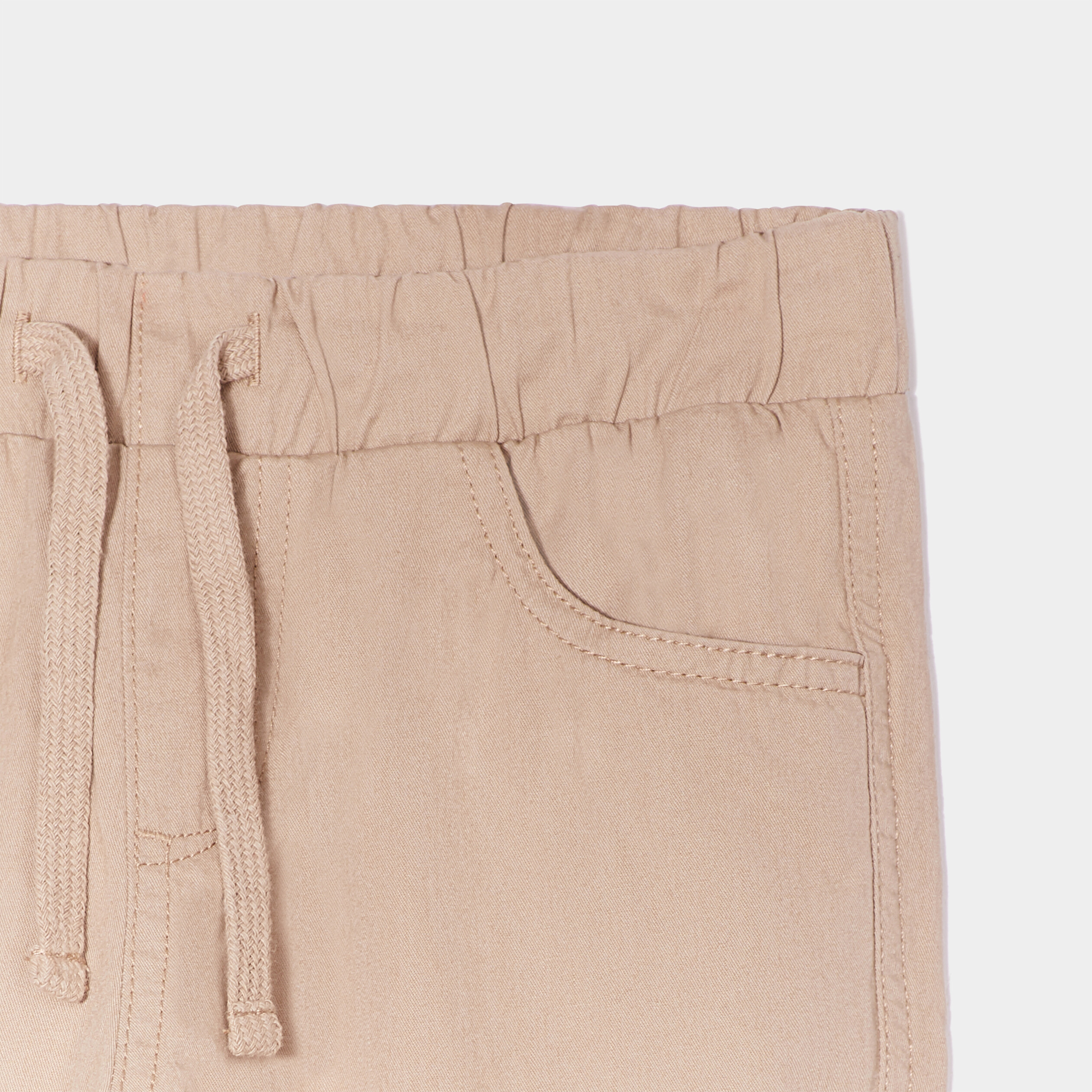 Pantalon regular taille élastiquée coton gris garçon | La Halle