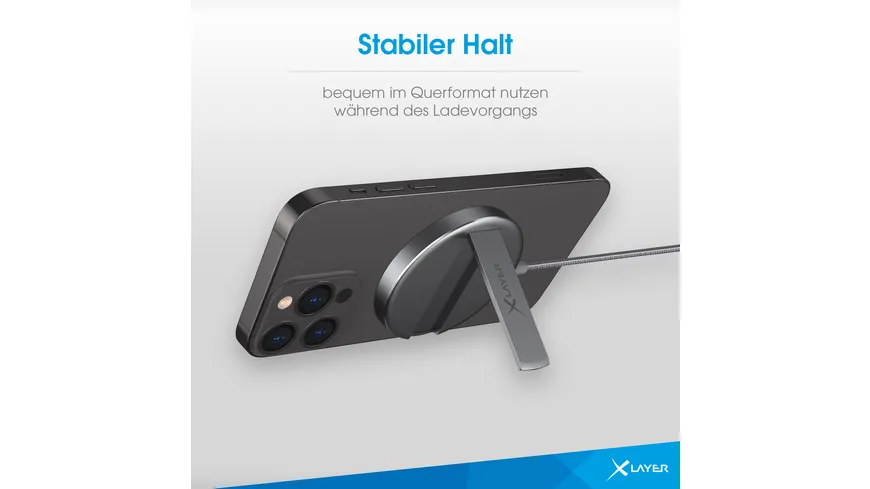 XLayer MagFix Pro Wireless Charging Stand magnetisch 15W Space Grey