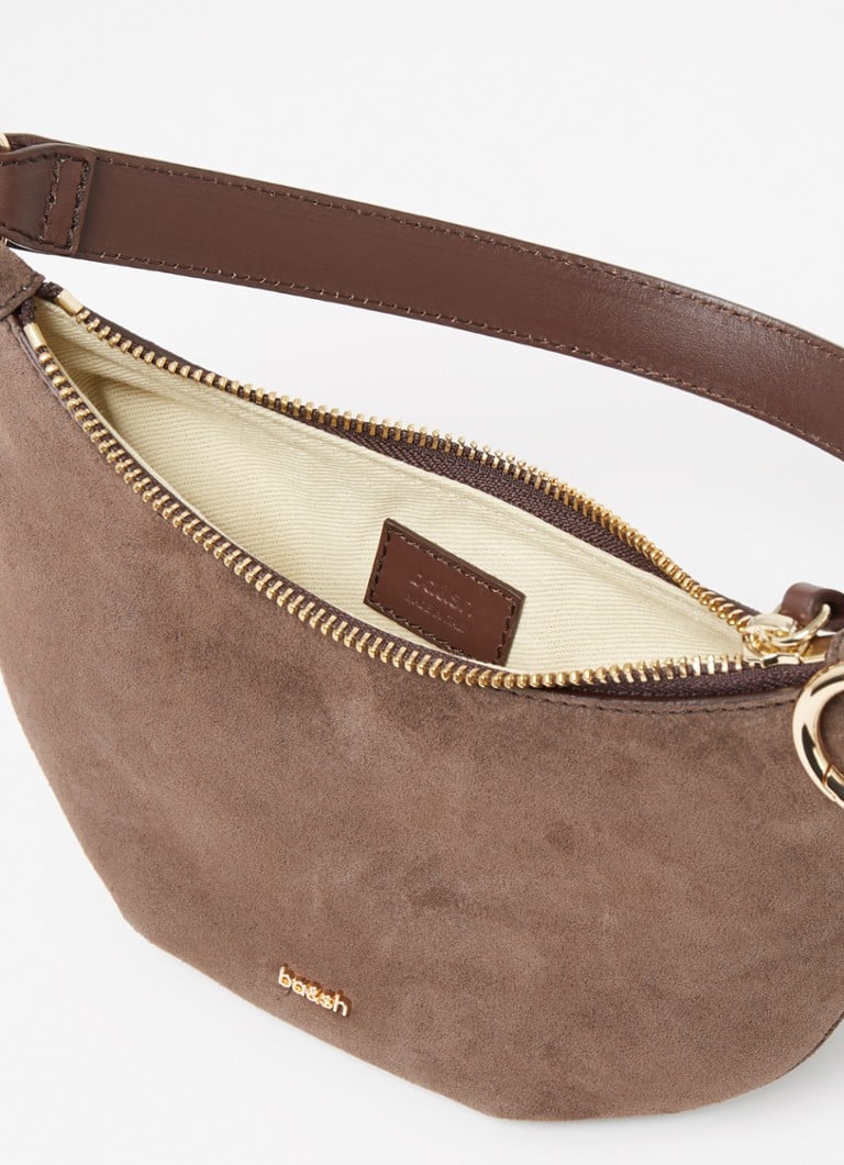 ba&sh Swing shoulder bag in calf suede with detachable shoulder strap