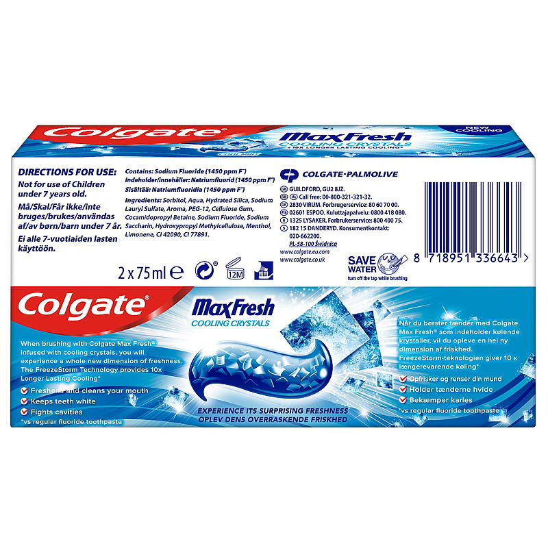 Colgate Tannkrem 2-pk Max fresh Colgate