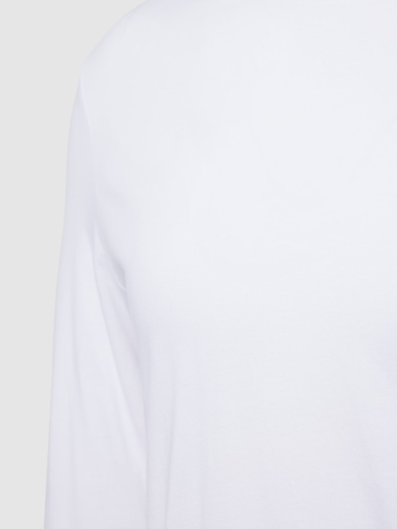 Longsleeve mit geripptem Rundhalsausschnitt im 2er-Pack in weiß