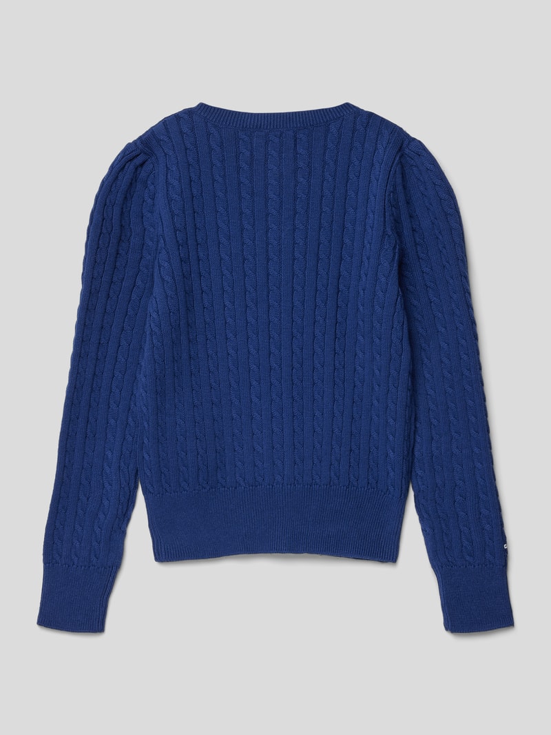 Strickjacke aus Baumwolle mit Label-Detail in marineblau