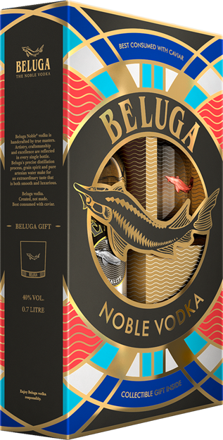 Beluga Noble Vodka mit Glas