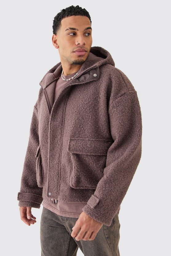 Kastiger Oversize Cargo-Hoodie mit Reißverschluss