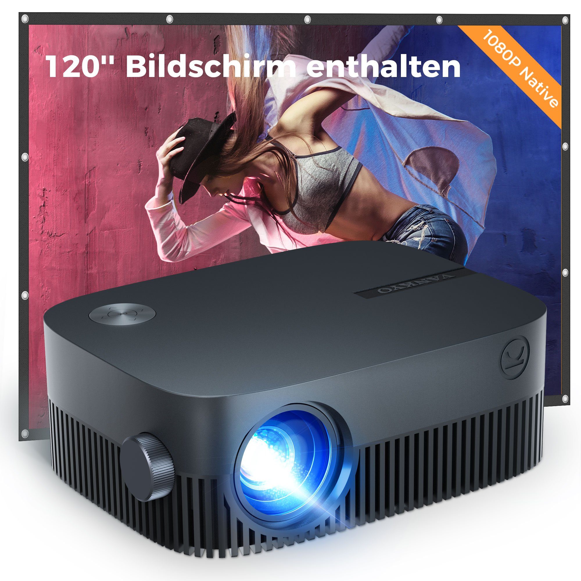 VANKYO 700w Beamer (5000:1, 1920*1080 px, Native1080P LCD 420 ANSI, Dolby Audio WiFi Bluetooth 5.1 Augenschutz)