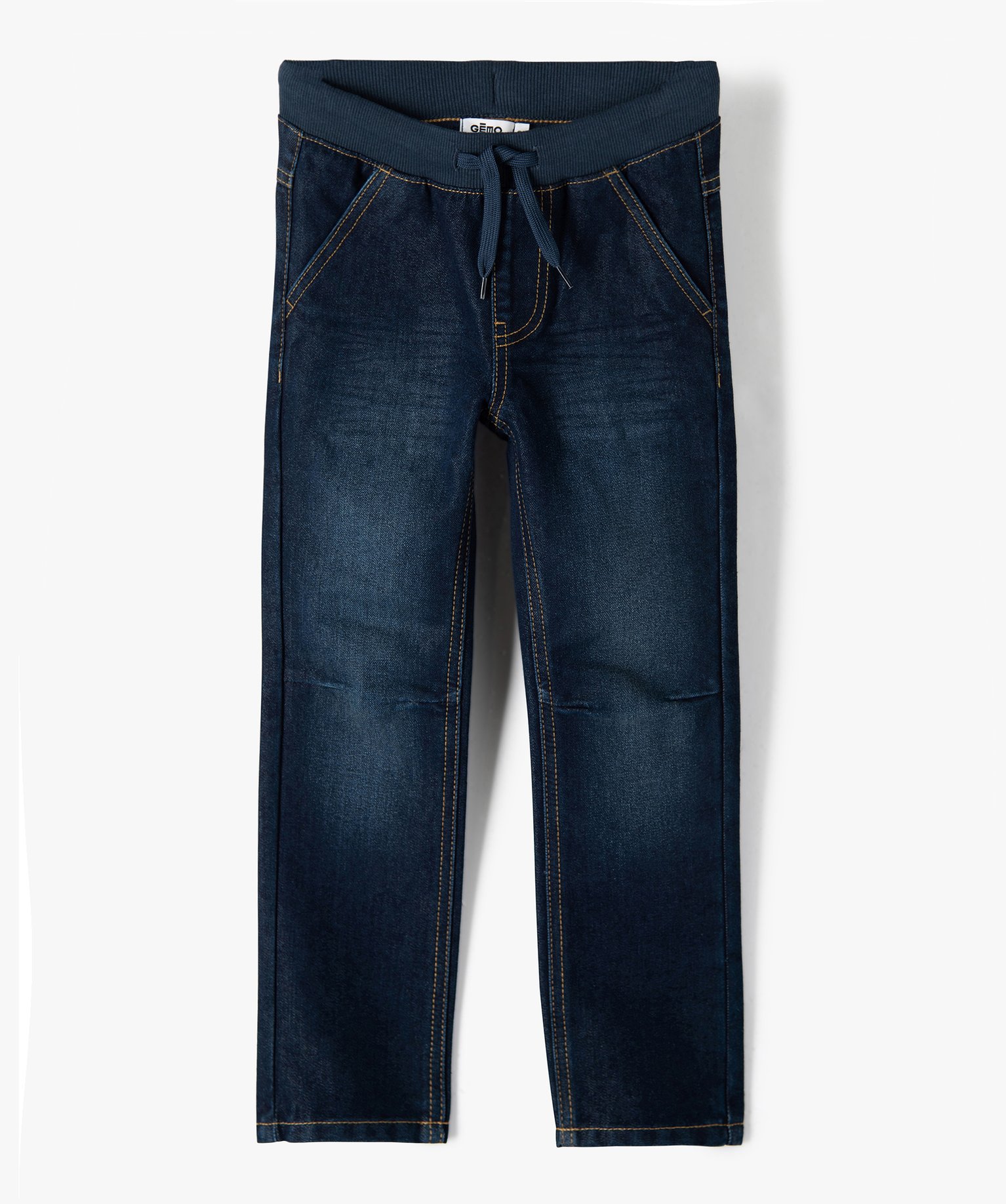 Jean coupe Regular avec ceinture en bord-cte Garçon blue black | GEMO