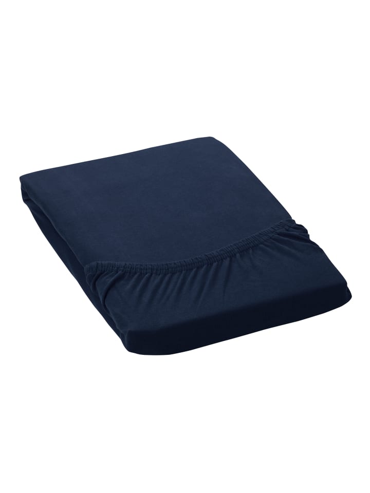 GMD Living Jersey Premium Spannbettlaken JANNEBY in Farbe Navy Blau günstig kaufen