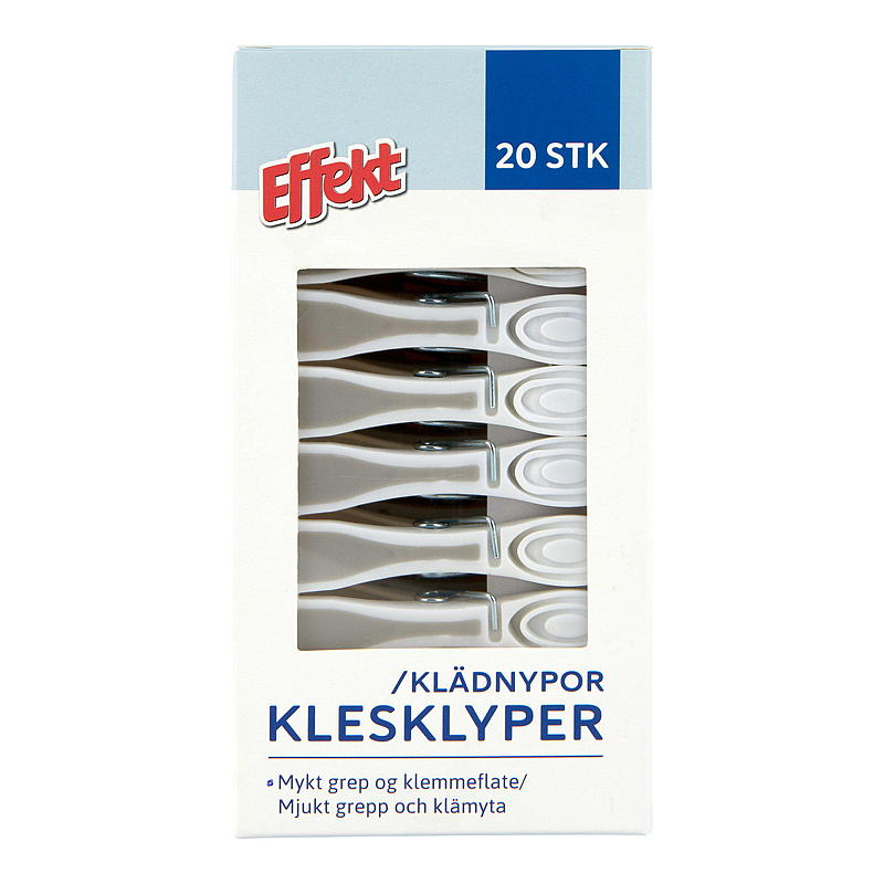 Effekt Klesklyper 20 stk soft grip