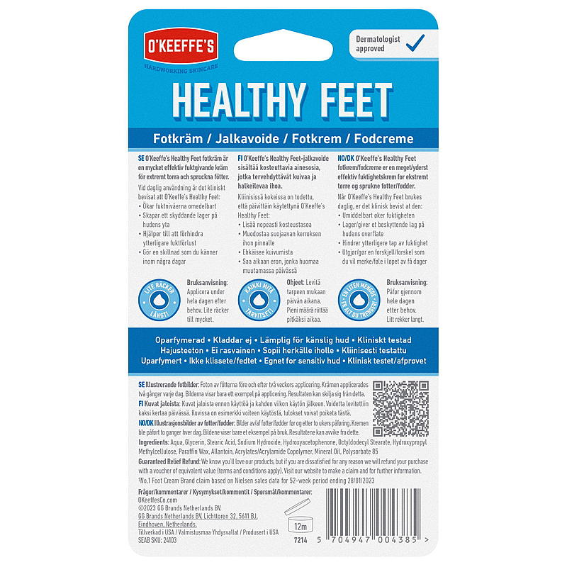 O`Keeffe`s Fotkrem O`Keeffe`s 91 g Healthy feet