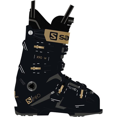 DAMEN ALP. BOOTS S/PRO X90 W GW BLACK/GOLDEN/B