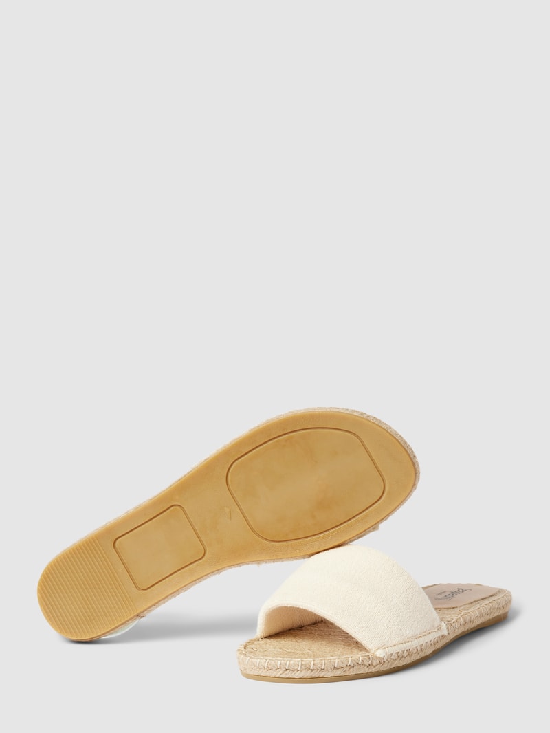 Pantoletten mit breitem Riemen Modell 'Frotté' in offwhite