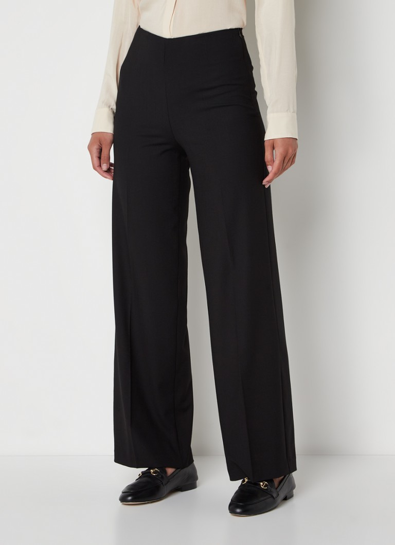 Benetton high-waist wide-fit trousers with stretch and crease