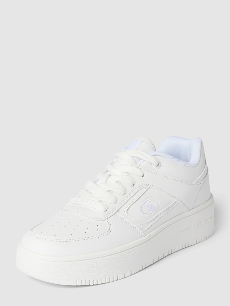 Plateau-Sneaker mit Label-Stitching Modell 'FOUL PLAY' in weiß