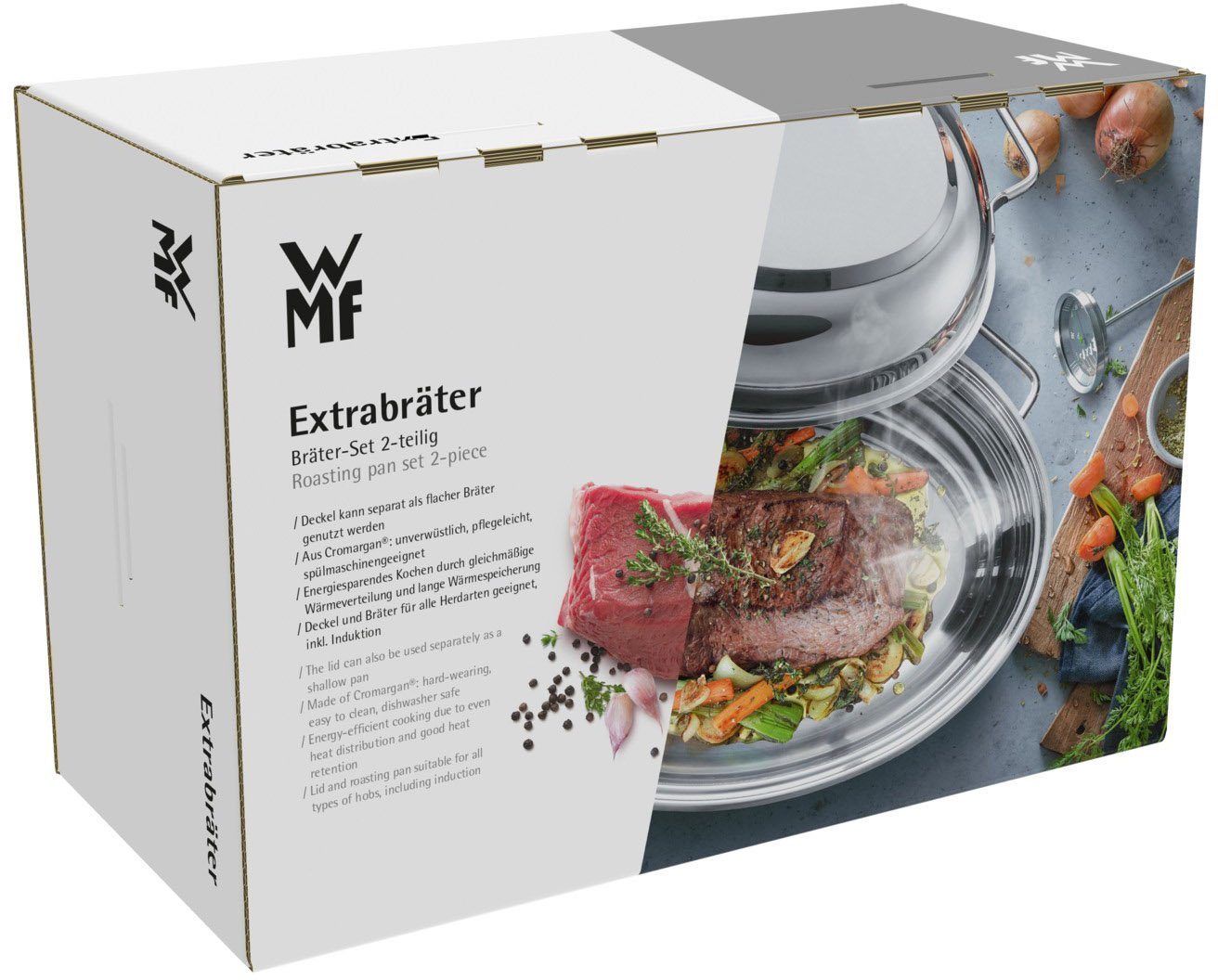 WMF Bräter, Cromargan® Edelstahl Rostfrei 18/10 (1-tlg), Deckel als induktionsgeeignete Pfanne nutzbar