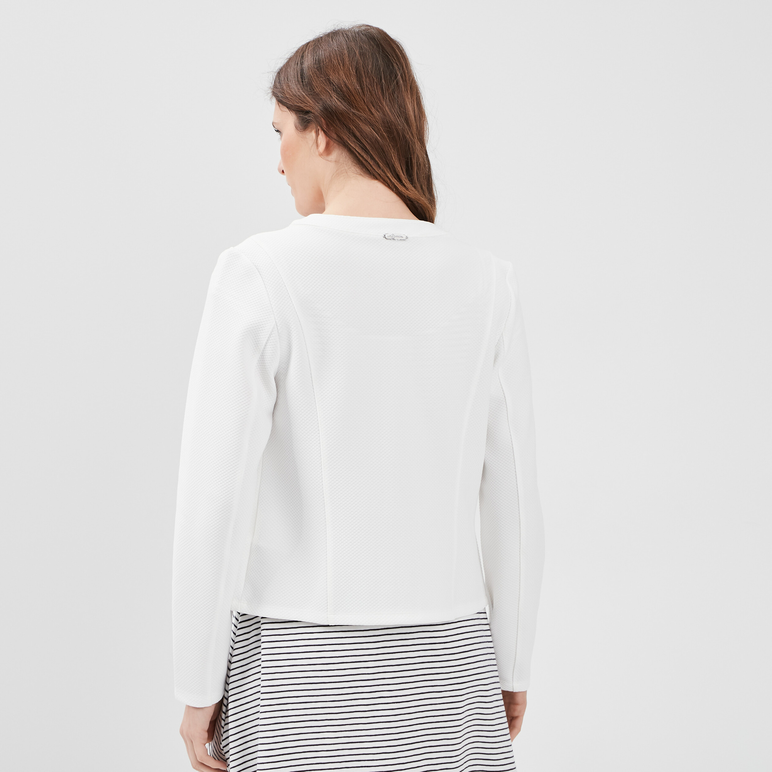 Veste cintrée zippée ivoire femme | La Halle