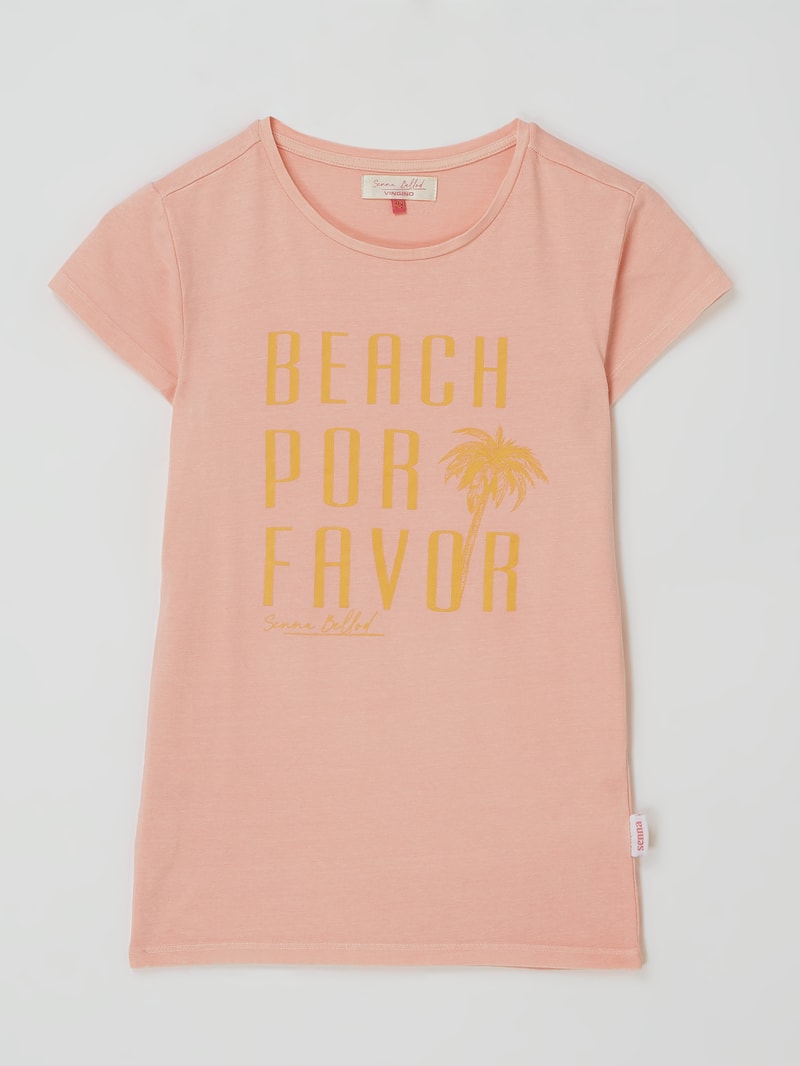 T-Shirt mit Stretch-Anteil Modell 'Harline' in altrosa
