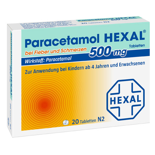 PARACETAMOL 500 mg HEXAL b.Fieber u.Schmerzen Tab.  20 St  Tabletten