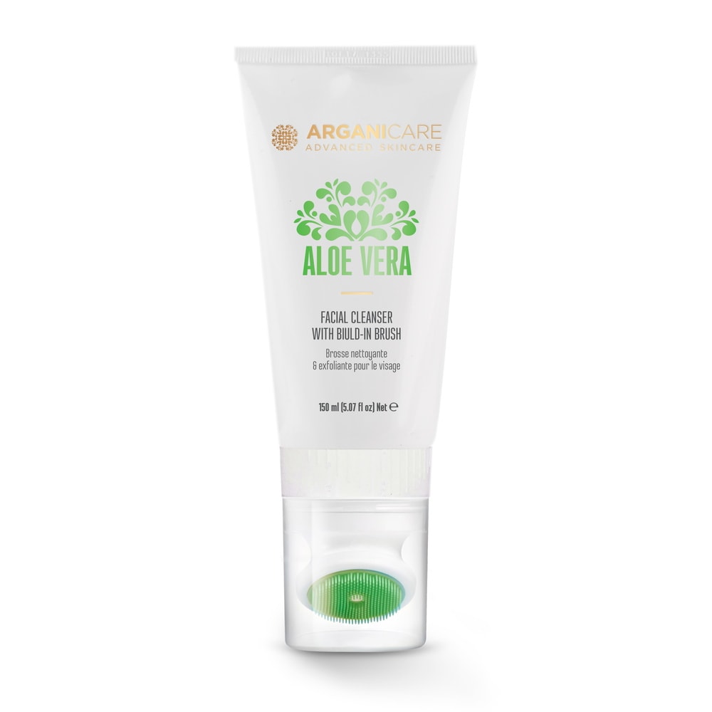 Arganicare Nettoyant visage avec brosse -  Aloe Vera Nettoyant visage avec brosse