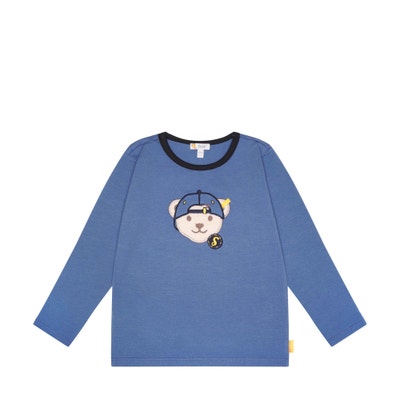 T-Shirt langarm, mittelblau für Jungs