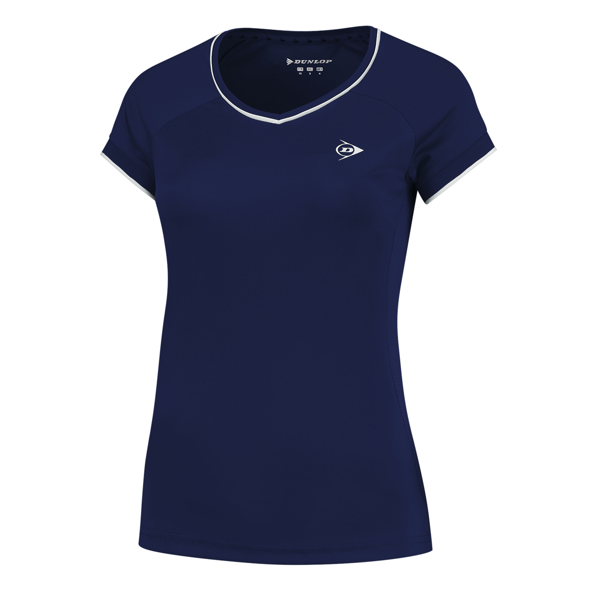 Crew T-Shirt Mädchen - Dunkelblau, Weiß