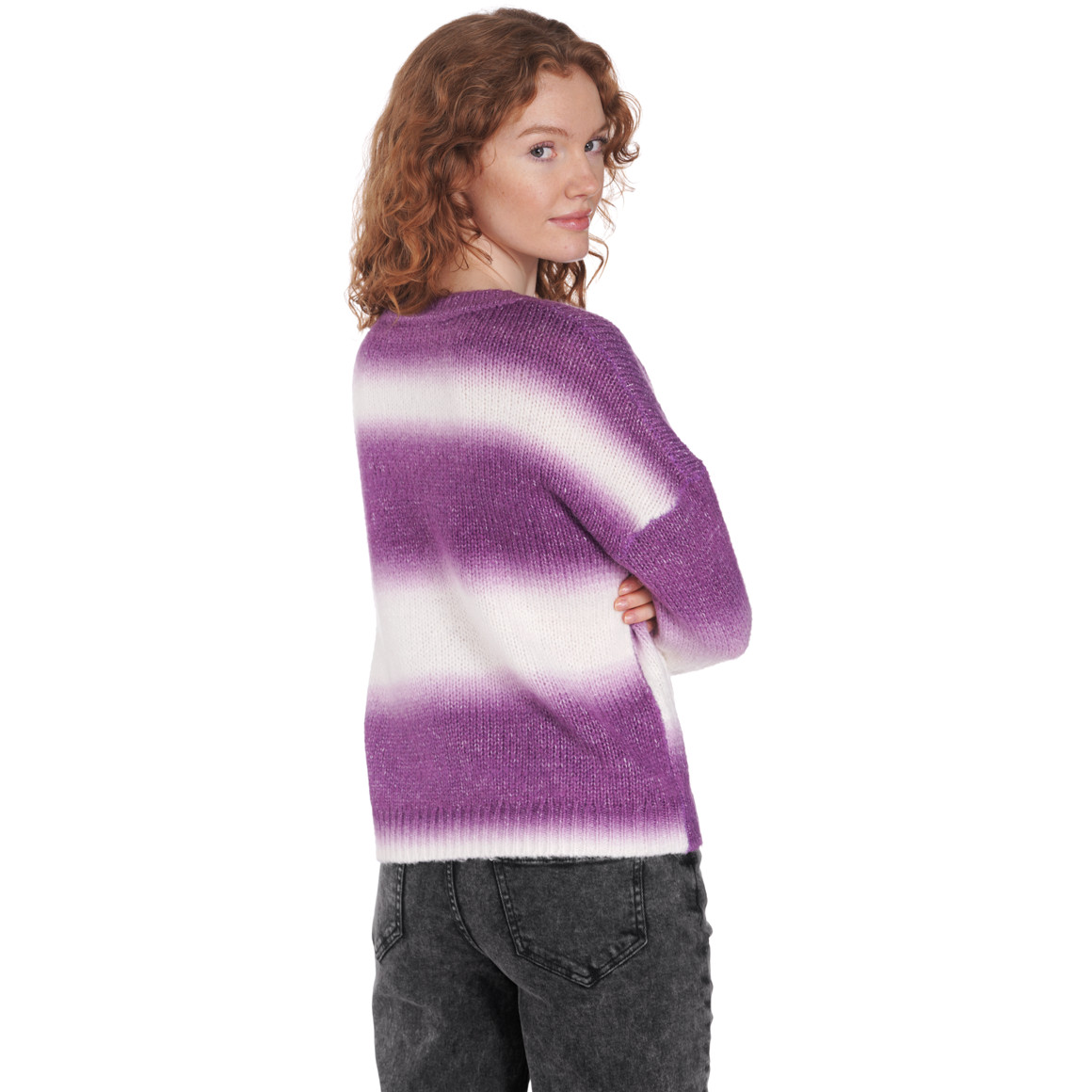 Damen Strickpullover mit Streifen