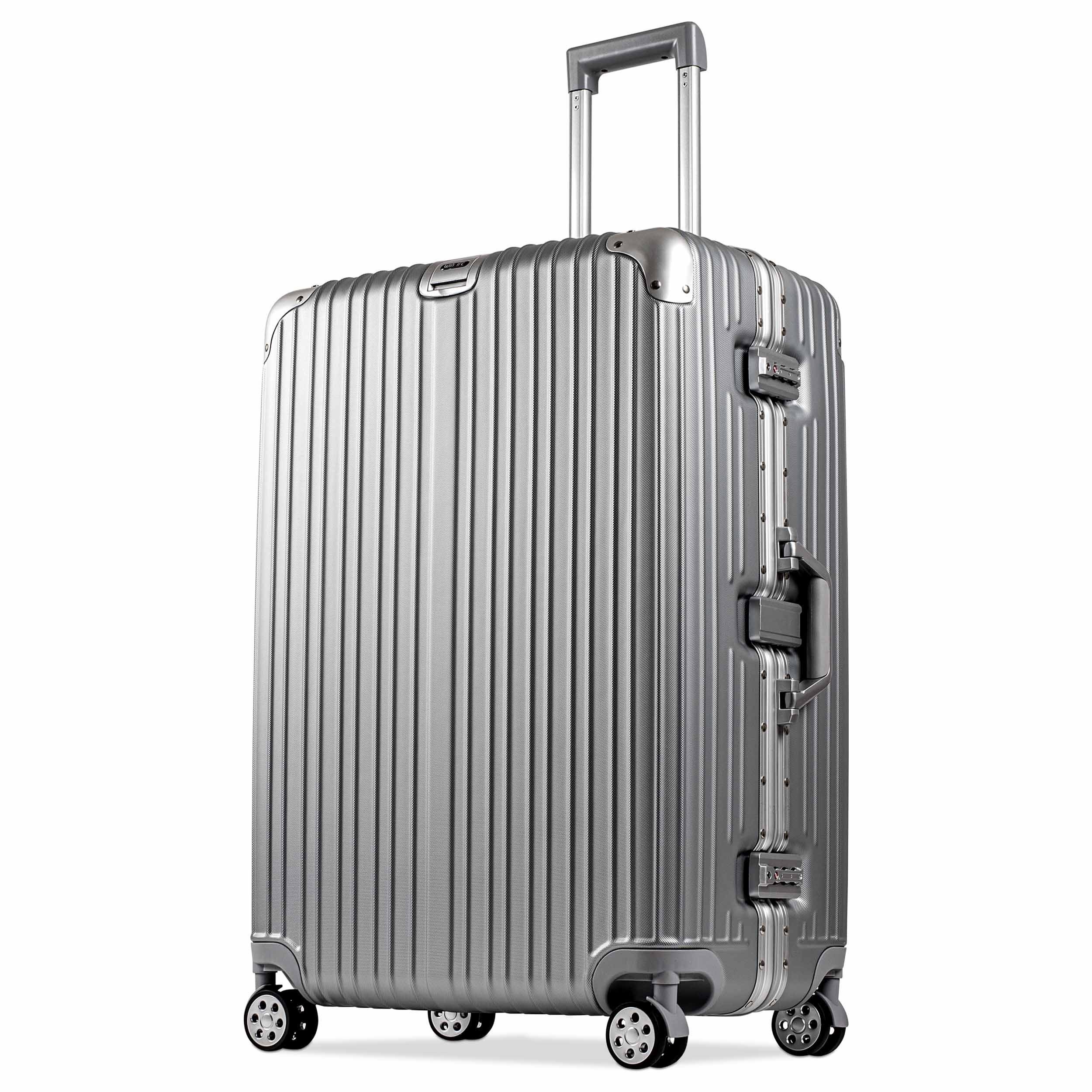 WINLIFE Koffer SPARSET Checkin-Trolley(67cm) + große Koffer(77cm) Reisekoffer, SET mit Alu-Rahmen, ABS & TSA Nummern-Schloss