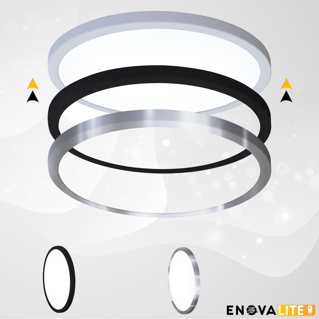 ENOVALITE LED CCT Panel, Ein-/Aufbau, dimmbar, 24W, ø330mm, Lochdurchm. variabel