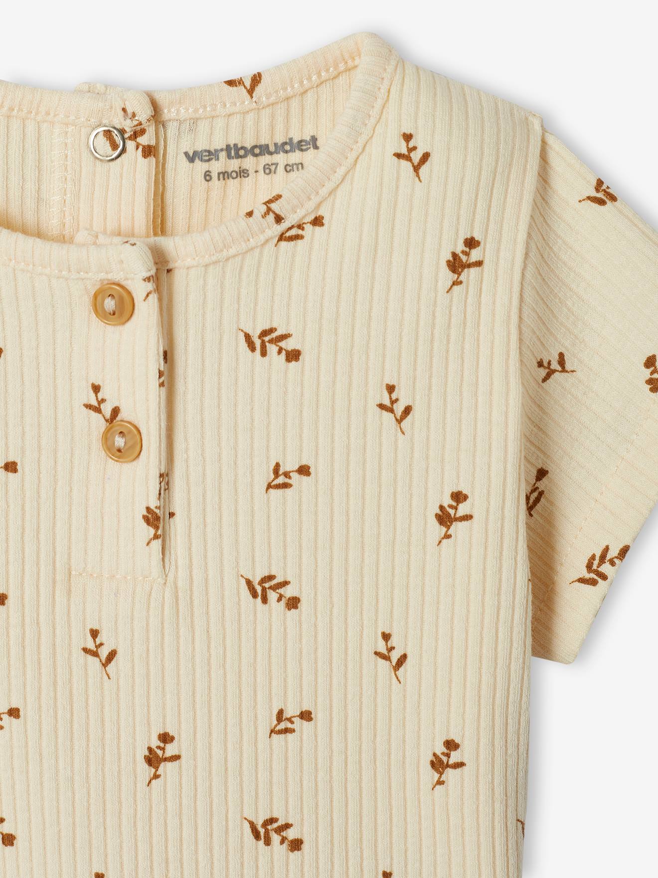 Tee-shirt à côtes bébé écru