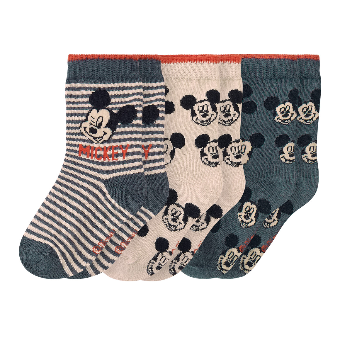 3 Paar Micky Maus Socken im Set