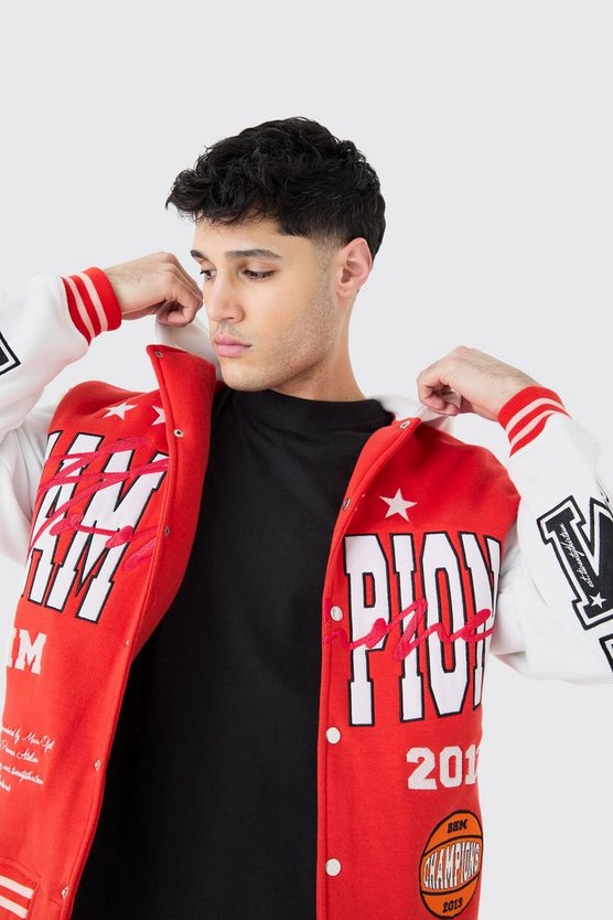Oversize Basketball Jersey-Jacke mit Applique