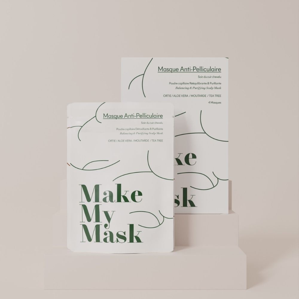 makemymask Masque Anti-Pelliculaire/ Démangeaisons- pack de 4 masques Masque capillaire