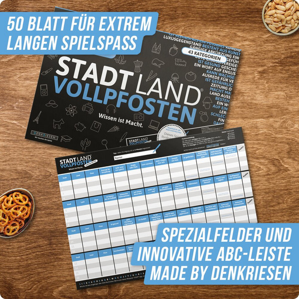 STADT LAND VOLLPFOSTEN - EINSTEIN EDITION - Reisespiel