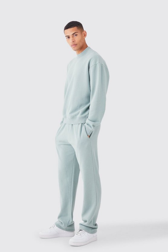 Kastiger Oversize Sweatshirt-Trainingsanzug mit Acid-Waschung